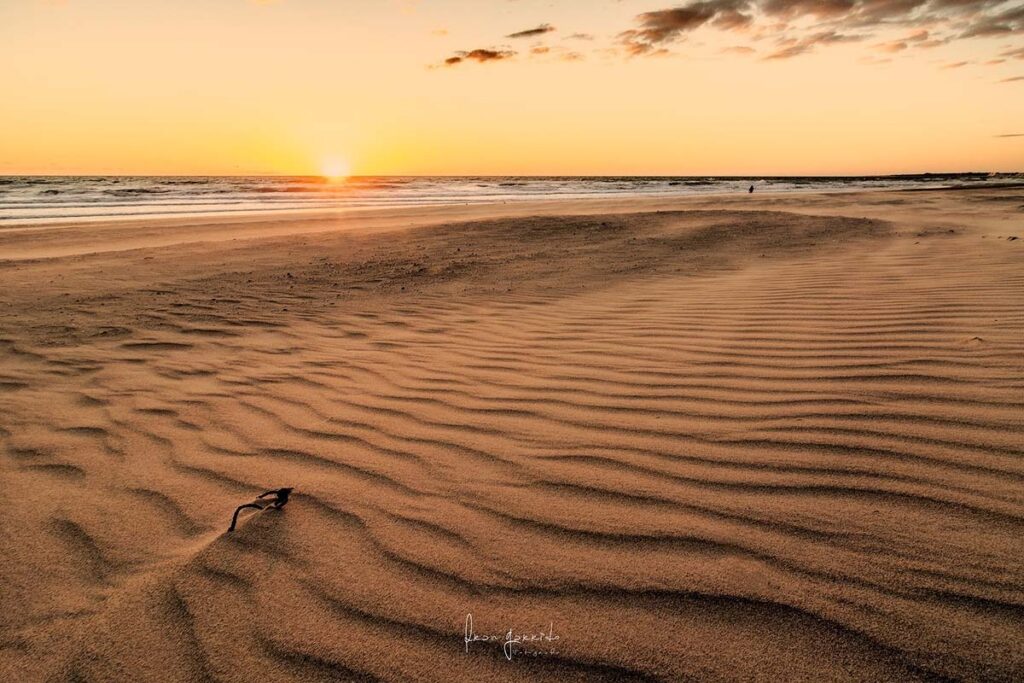 Paisaje puesta de sol playa Tarifa Cádiz